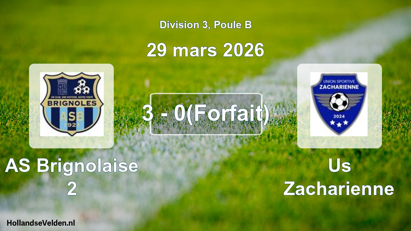 Total number of matches played: AS Brignolaise 2 - Us Zacharienne 3 - 0(Forfait) (29 March 2026)