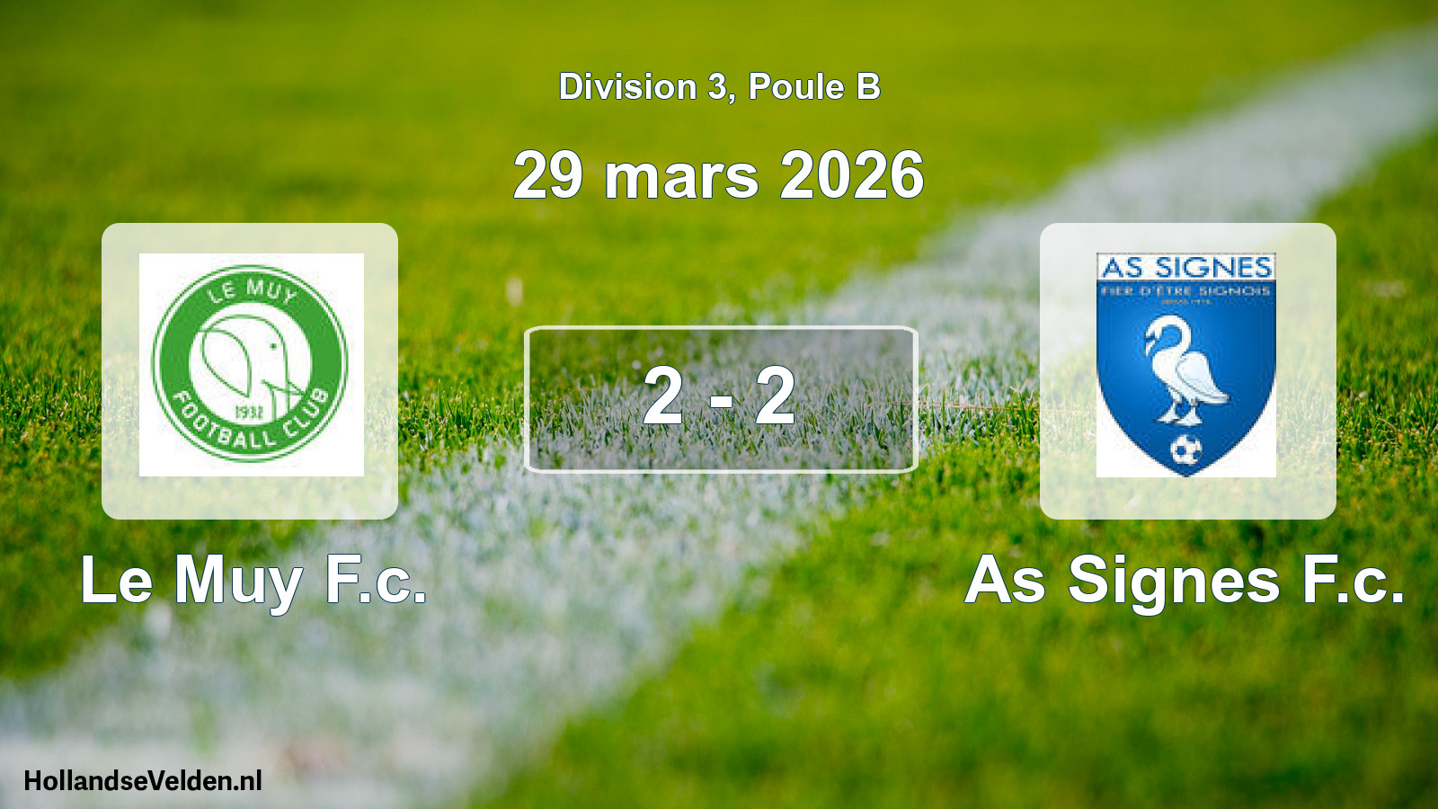 Match joué: Le Muy F.c. - As Signes F.c. 2 - 2 (29 mars 2026)