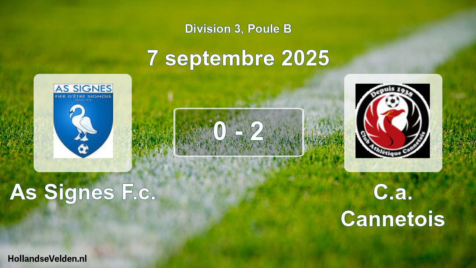 Total number of matches played: As Signes F.c. - C.a. Cannetois 0 - 2 (7 September 2025)