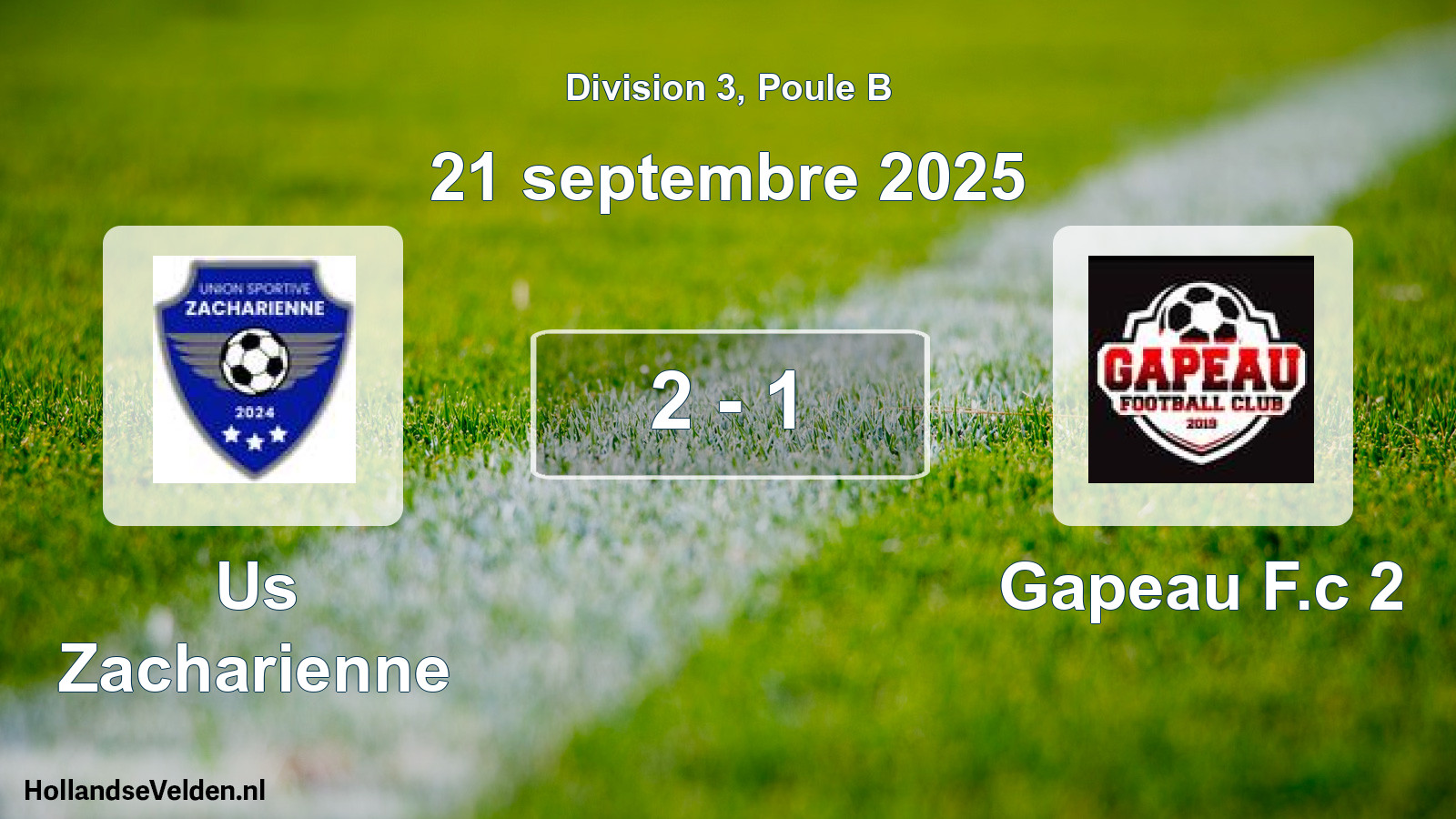 Match joué: Us Zacharienne - Gapeau F.c 2 2 - 1 (21 septembre 2025)
