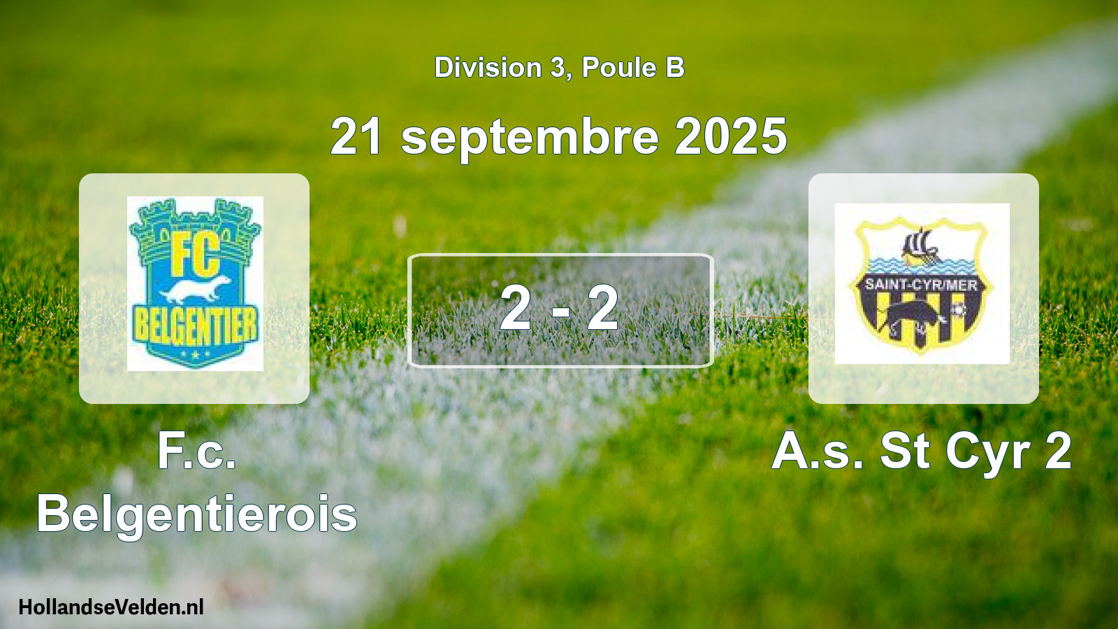 Match joué: F.c. Belgentierois - A.s. St Cyr 2 2 - 2 (21 septembre 2025)