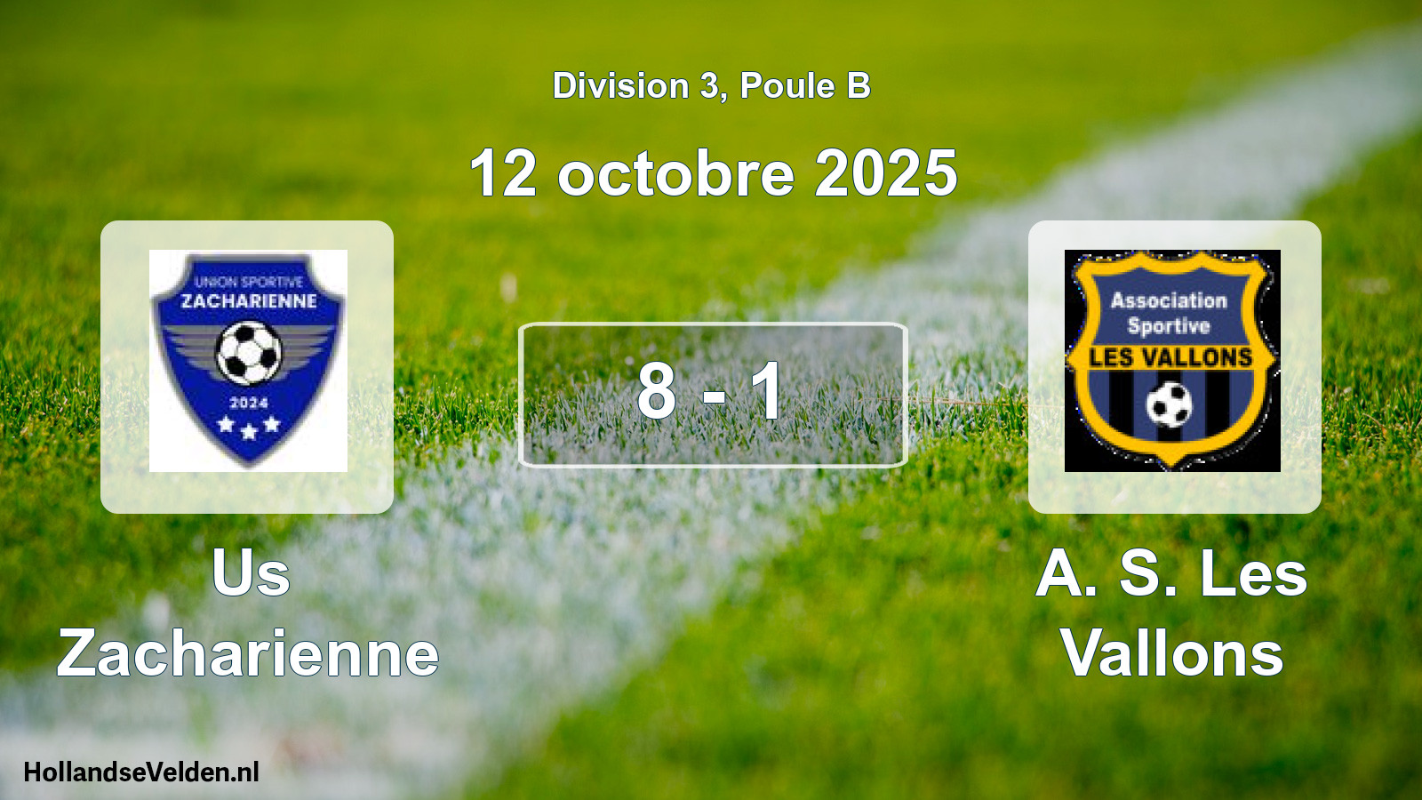Total number of matches played: Us Zacharienne - A. S. Les Vallons 8 - 1 (12 October 2025)