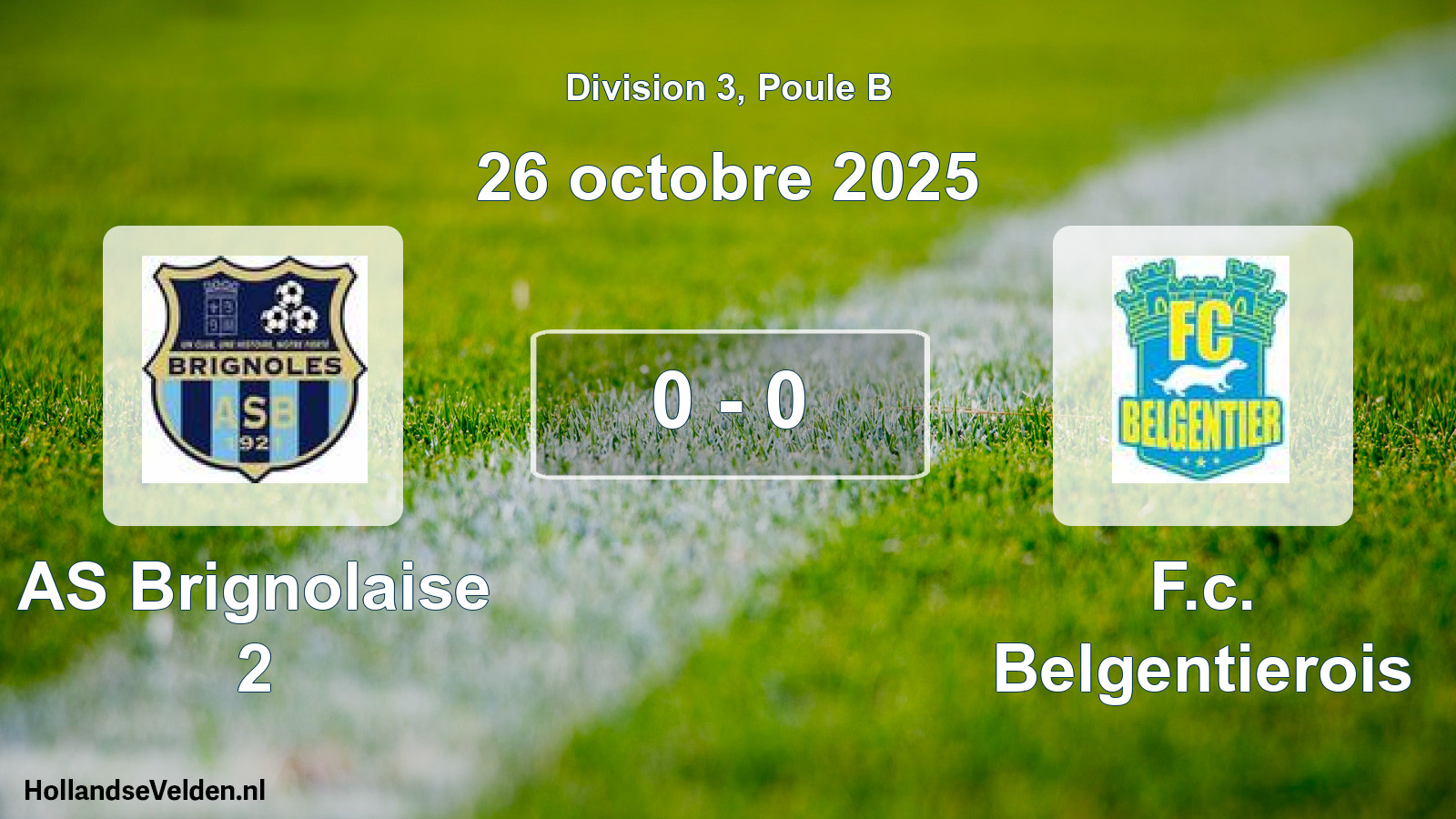 Match joué: AS Brignolaise 2 - F.c. Belgentierois 0 - 0 (26 octobre 2025)