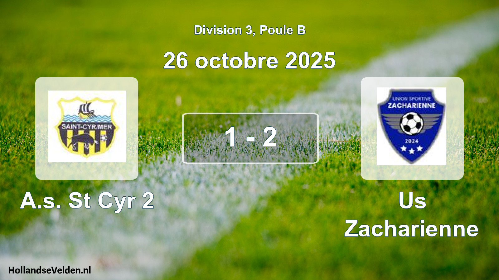 Total number of matches played: A.s. St Cyr 2 - Us Zacharienne 1 - 2 (26 October 2025)