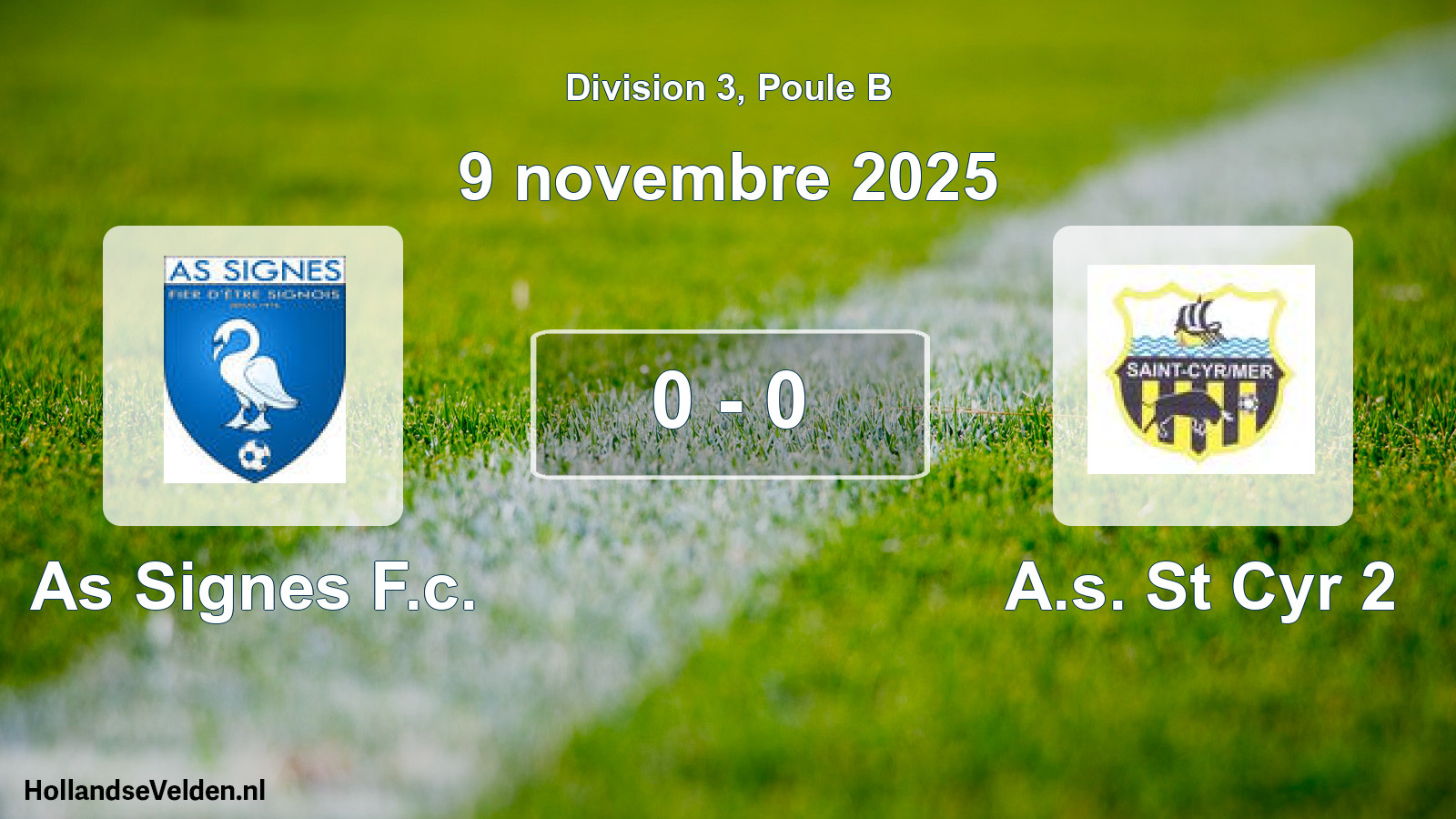 Gespeelde wedstrijd: As Signes F.c. - A.s. St Cyr 2 0 - 0 (9 november 2025)