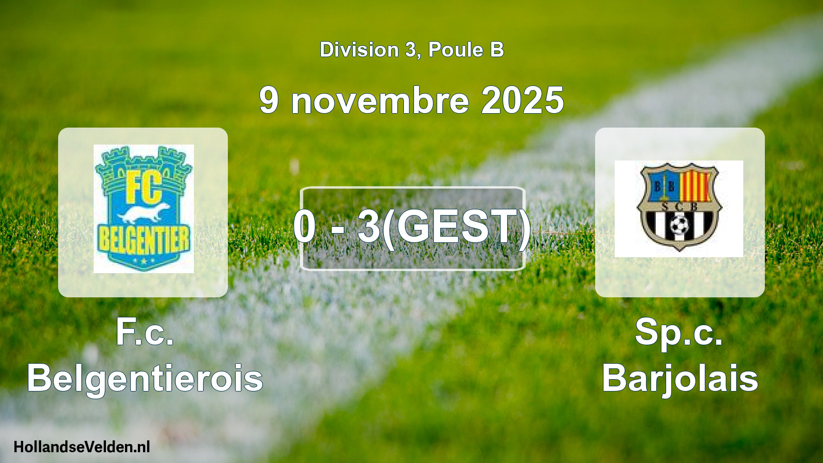 Match abandonné: F.c. Belgentierois - Sp.c. Barjolais (9 novembre 2025)