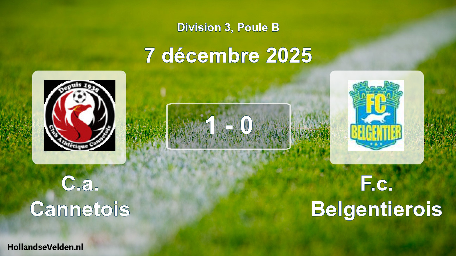 Match joué: C.a. Cannetois - F.c. Belgentierois 1 - 0 (7 décembre 2025)