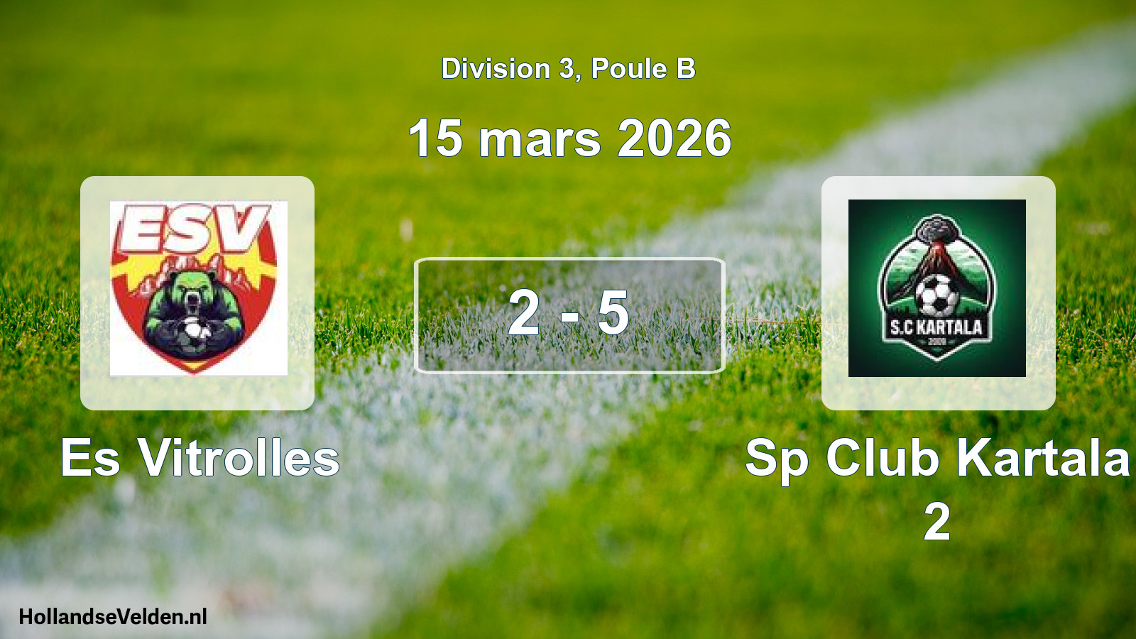Total number of matches played: Es Vitrolles - Sp Club Kartala 2 2 - 5 (15 March 2026)