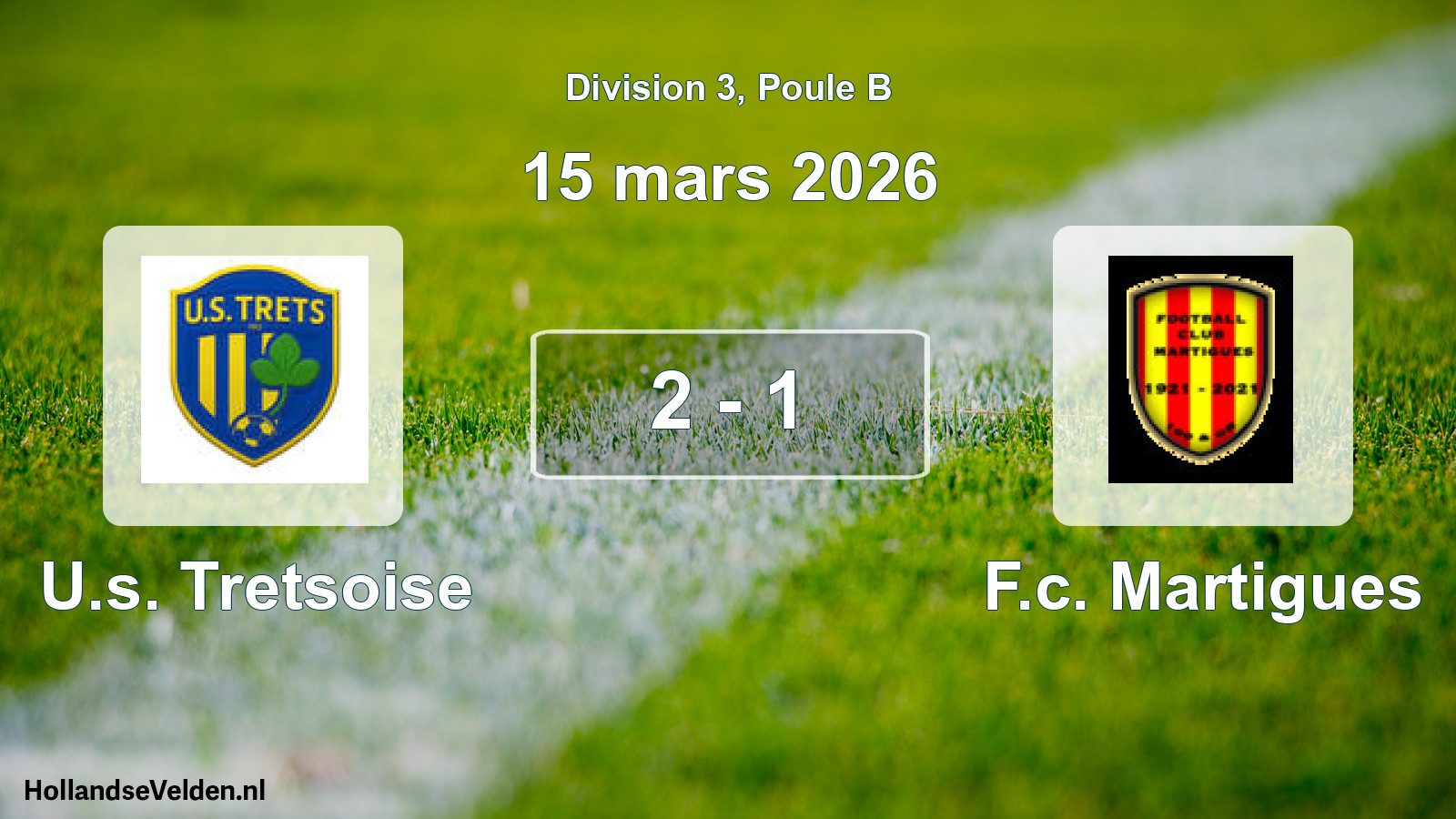 Total number of matches played: U.s. Tretsoise - F.c. Martigues 2 - 1 (15 March 2026)