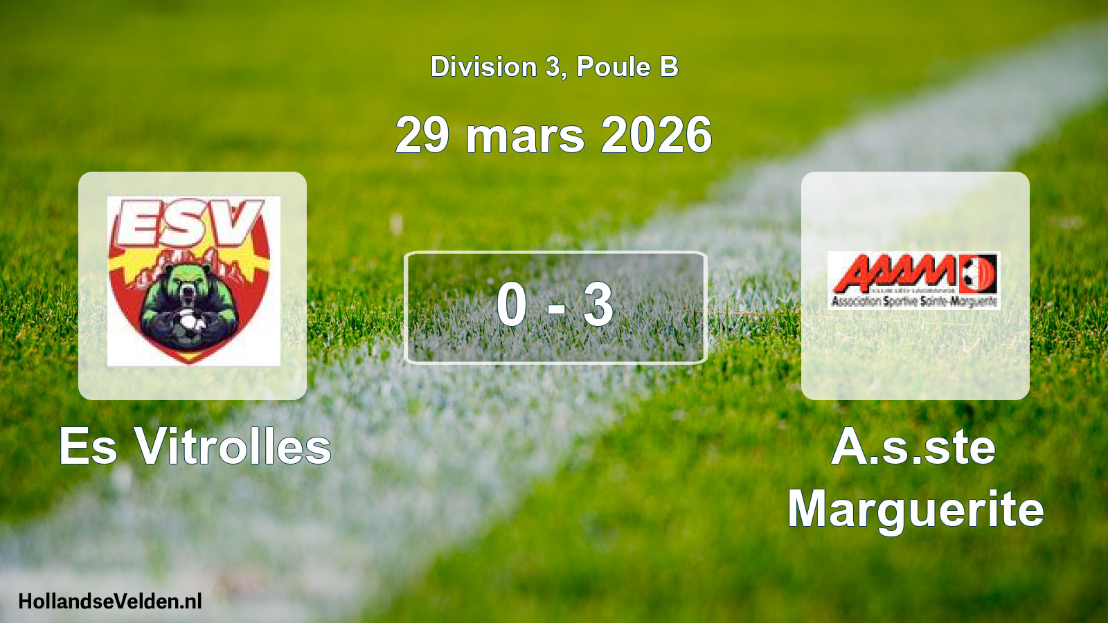 Total number of matches played: Es Vitrolles - A.s.ste Marguerite 0 - 3 (29 March 2026)