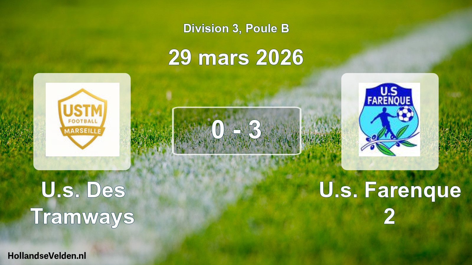 Match joué: U.s. Des Tramways - U.s. Farenque 2 0 - 3 (29 mars 2026)