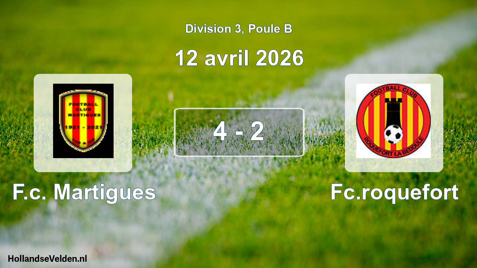 Total number of matches played: F.c. Martigues - Fc.roquefort 4 - 2 (12 April 2026)