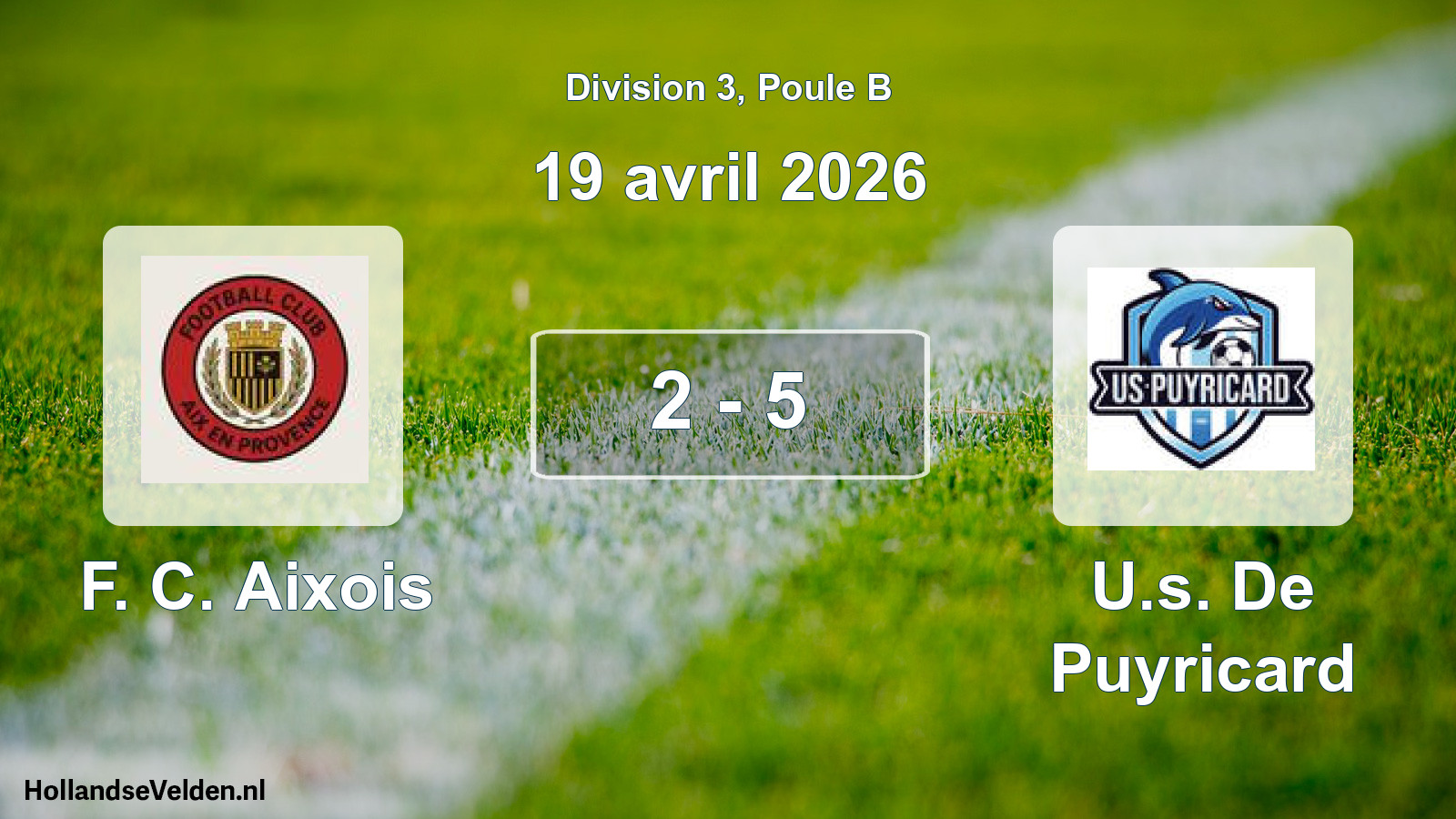 Total number of matches played: F. C. Aixois - U.s. De Puyricard 2 - 5 (19 April 2026)