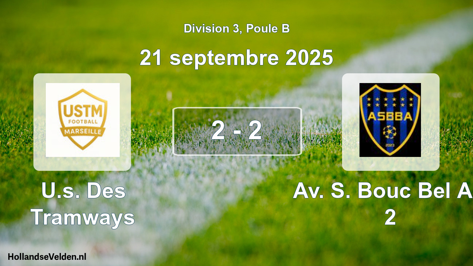 Match joué: U.s. Des Tramways - Av. S. Bouc Bel Air 2 2 - 2 (21 septembre 2025)