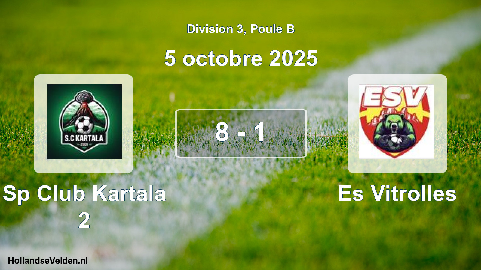 Total number of matches played: Sp Club Kartala 2 - Es Vitrolles 8 - 1 (5 October 2025)
