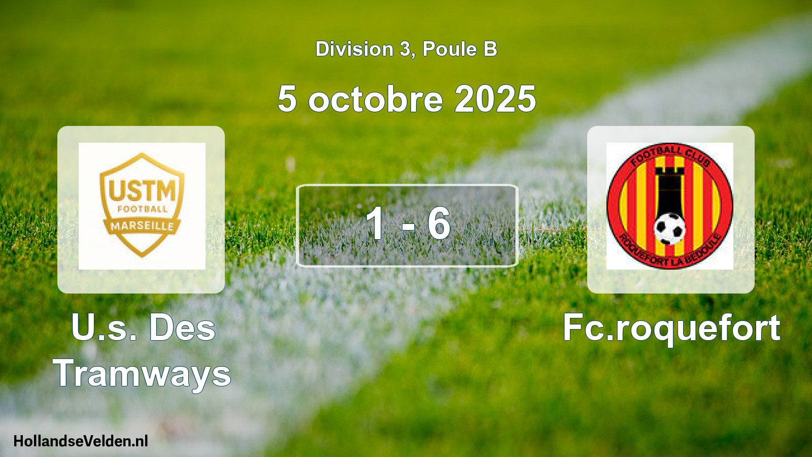 Total number of matches played: U.s. Des Tramways - Fc.roquefort 1 - 6 (5 October 2025)
