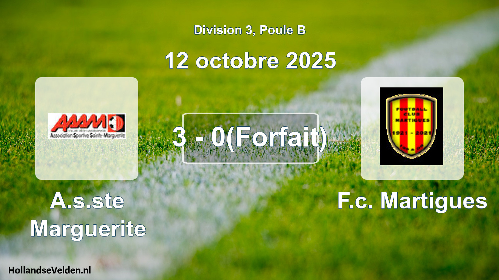 Total number of matches played: A.s.ste Marguerite - F.c. Martigues 3 - 0(Forfait) (12 October 2025)