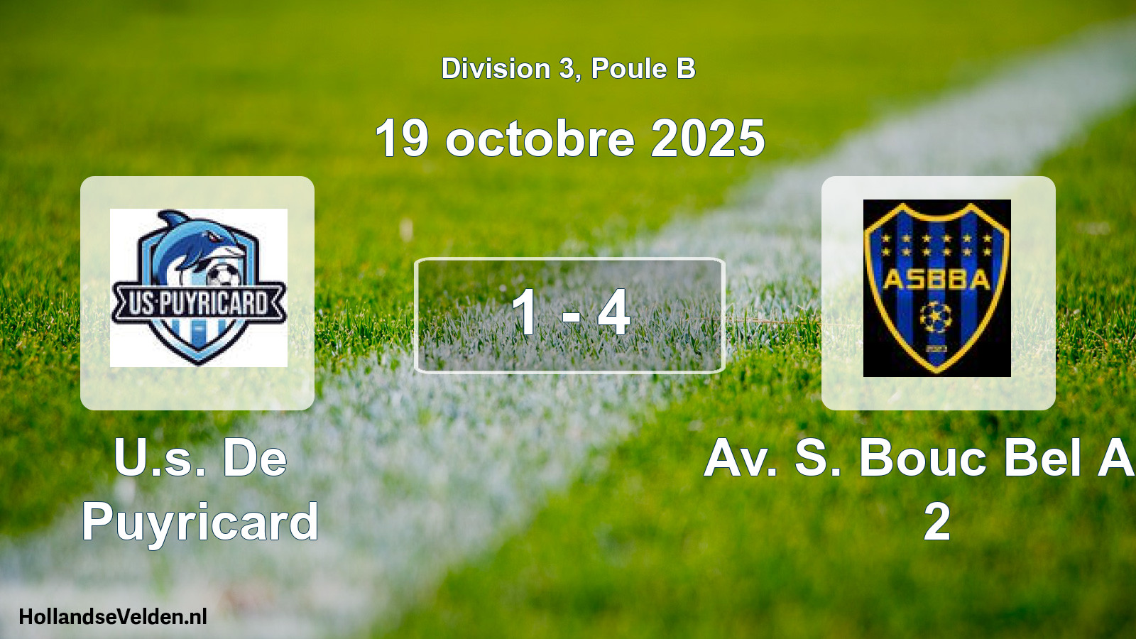 Match joué: U.s. De Puyricard - Av. S. Bouc Bel Air 2 1 - 4 (19 octobre 2025)