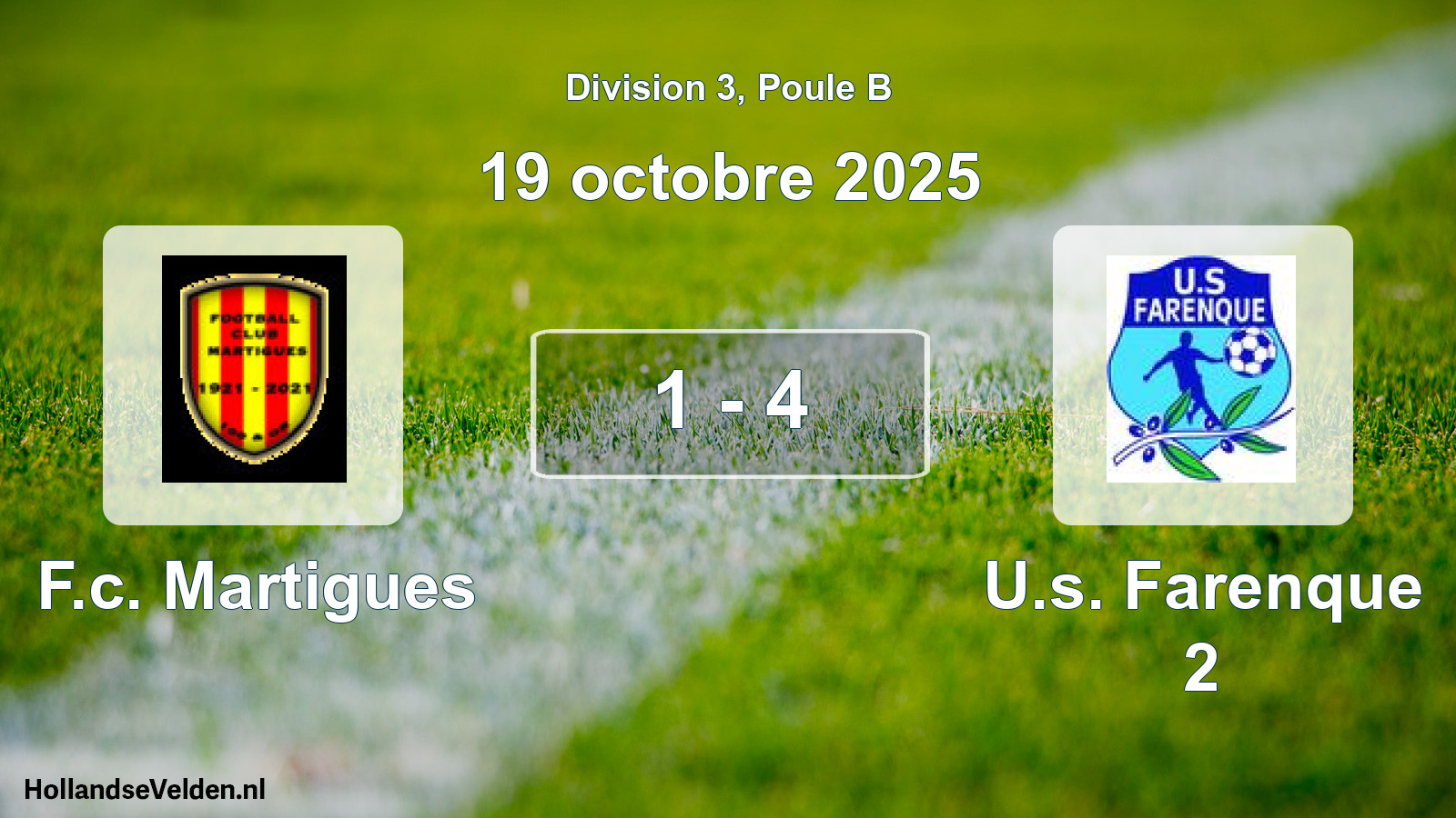 Total number of matches played: F.c. Martigues - U.s. Farenque 2 1 - 4 (19 October 2025)