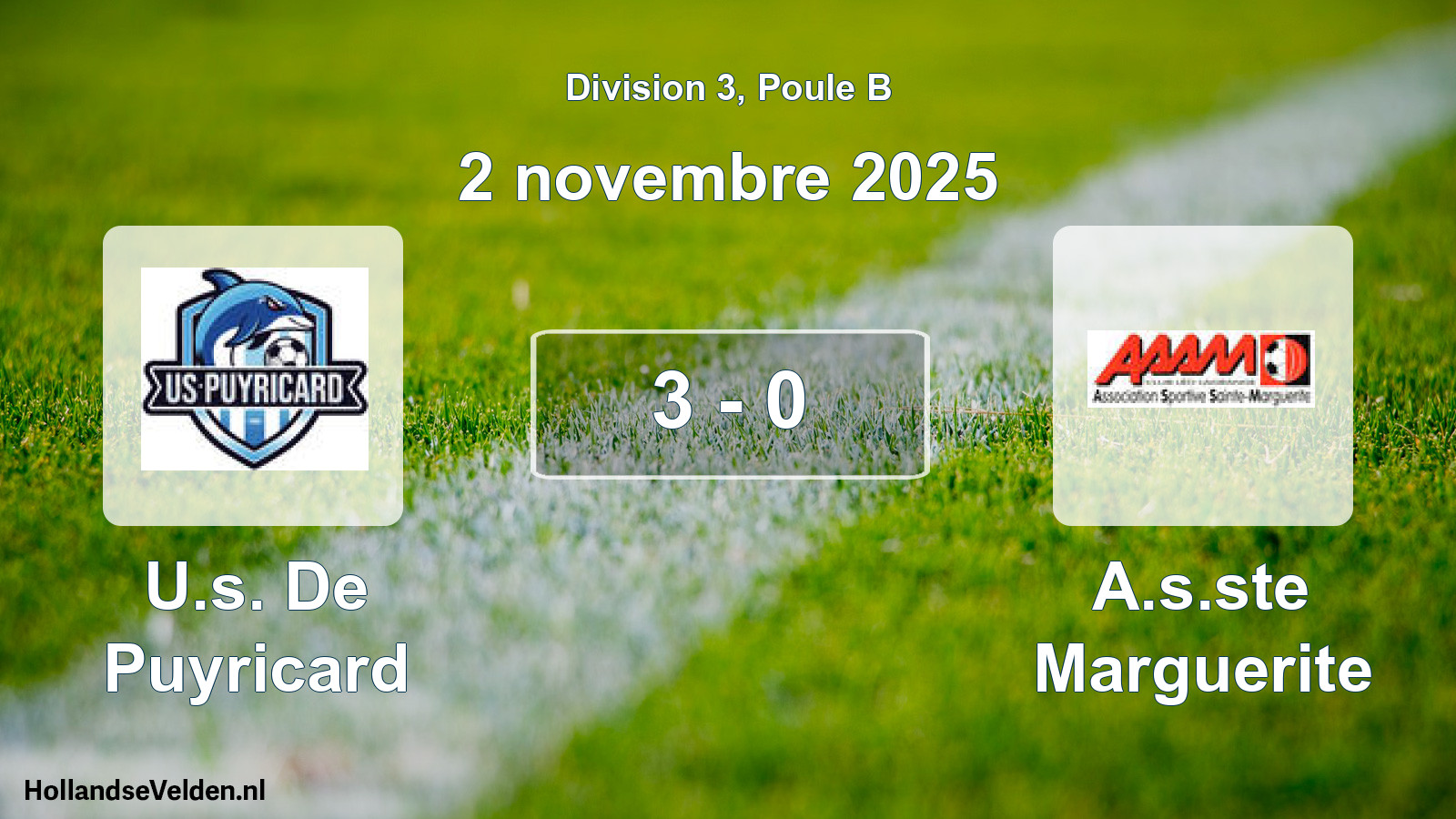 Gespeelde wedstrijd: U.s. De Puyricard - A.s.ste Marguerite 3 - 0 (2 november 2025)