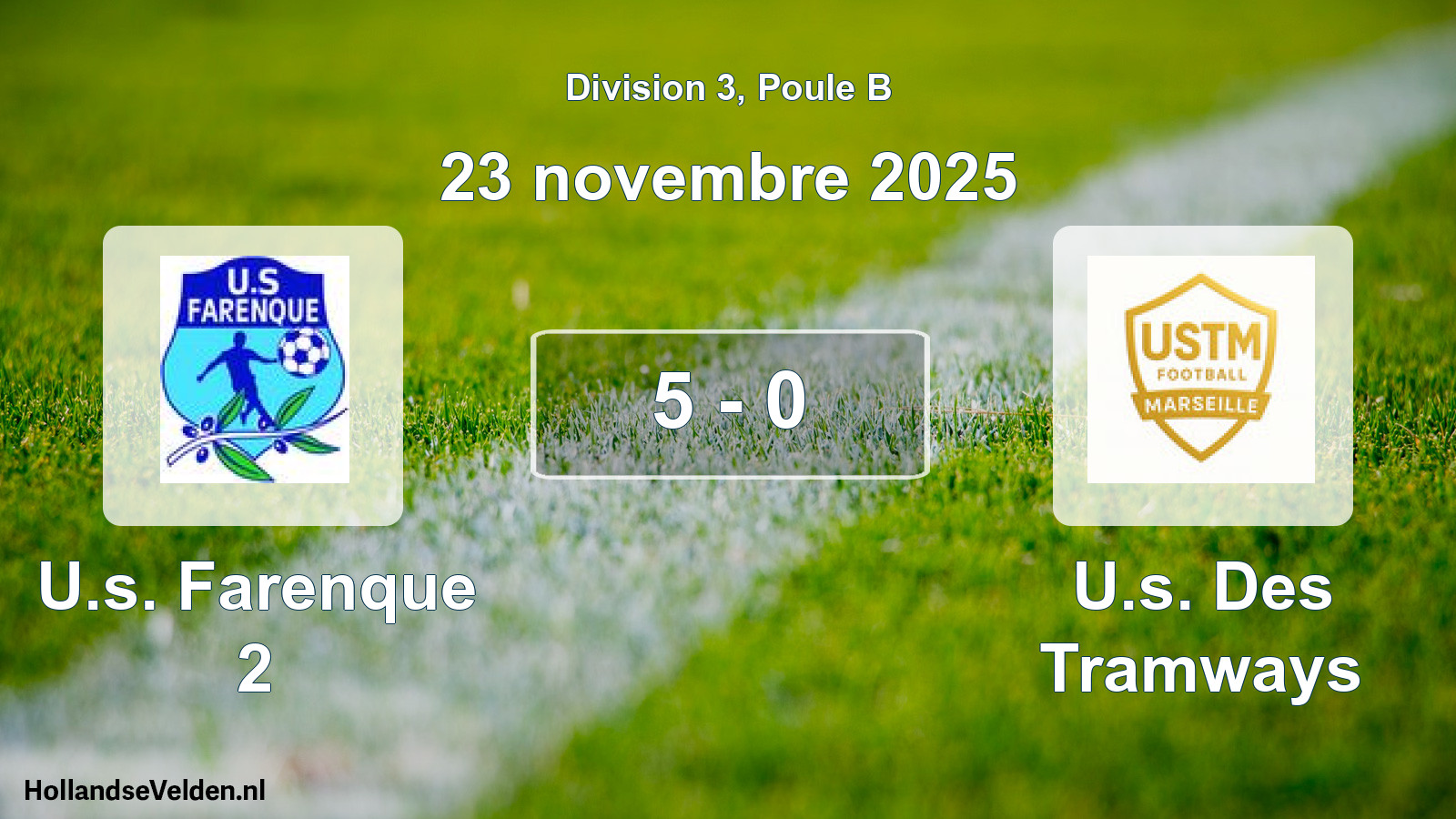 Match joué: U.s. Farenque 2 - U.s. Des Tramways 5 - 0 (23 novembre 2025)