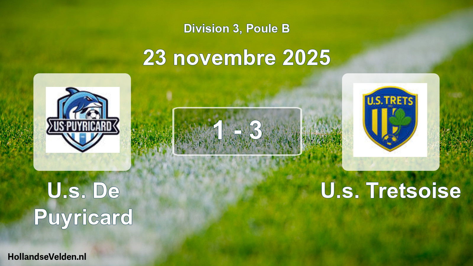 Total number of matches played: U.s. De Puyricard - U.s. Tretsoise 1 - 3 (23 November 2025)