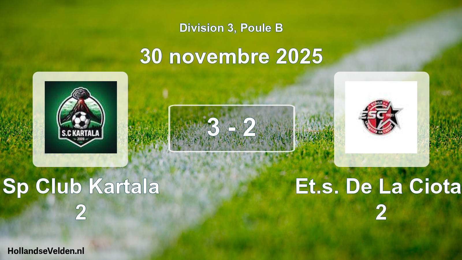 Gespeelde wedstrijd: Sp Club Kartala 2 - Et.s. De La Ciotat 2 3 - 2 (30 november 2025)