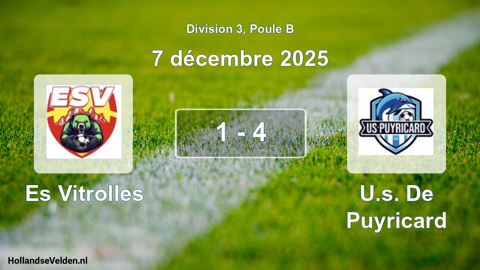 Total number of matches played: Es Vitrolles - U.s. De Puyricard 1 - 4 (7 December 2025)