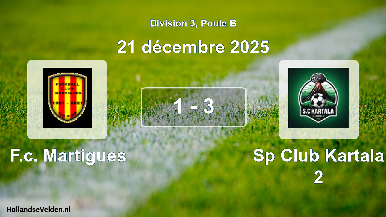Total number of matches played: F.c. Martigues - Sp Club Kartala 2 1 - 3 (21 December 2025)