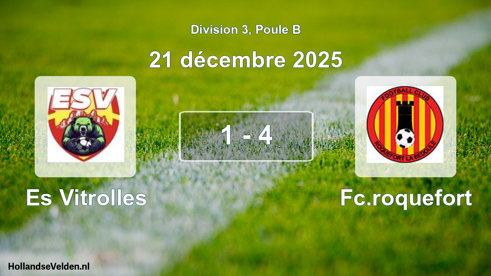 Total number of matches played: Es Vitrolles - Fc.roquefort 1 - 4 (21 December 2025)