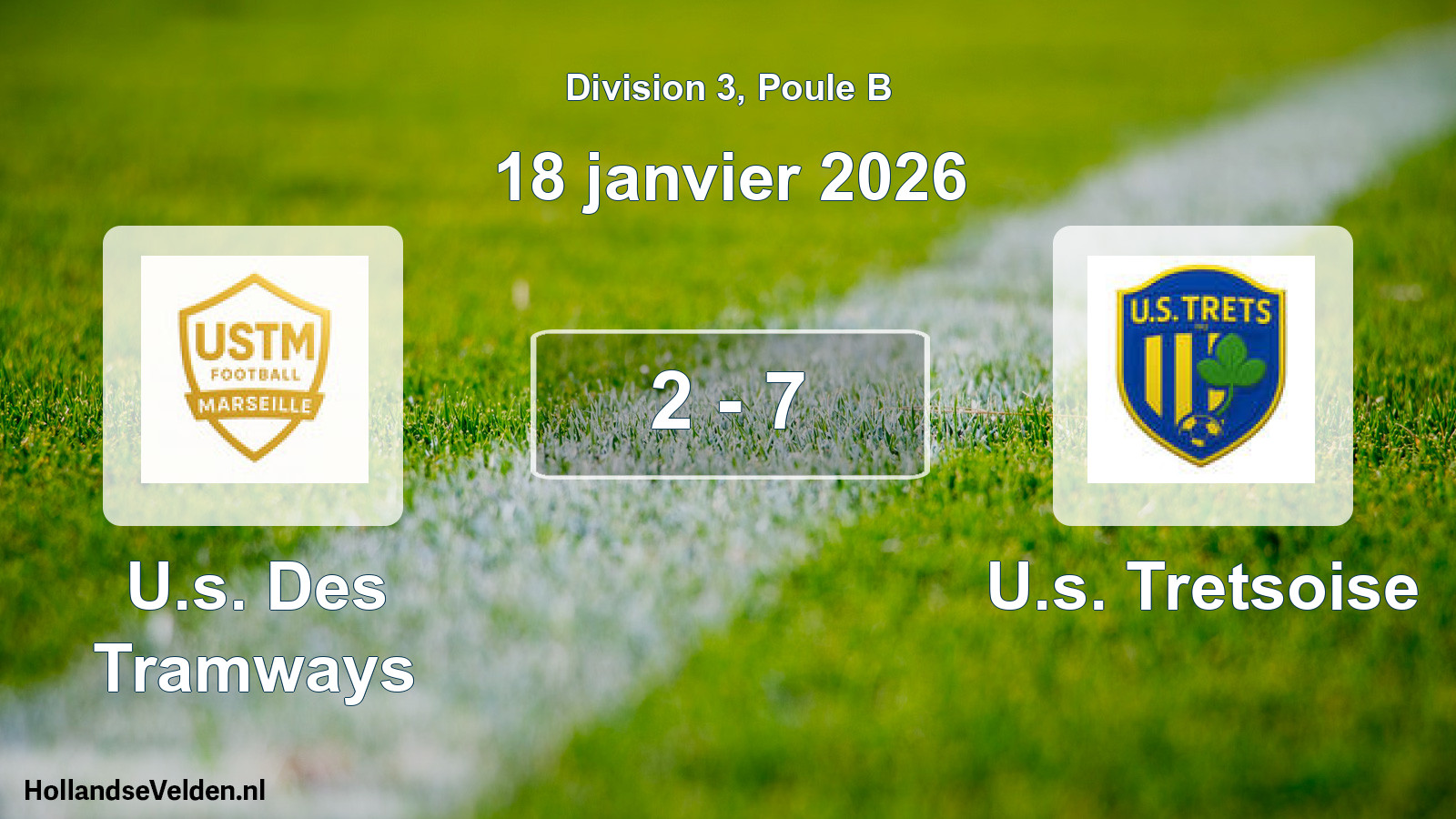Match joué: U.s. Des Tramways - U.s. Tretsoise 2 - 7 (18 janvier 2026)