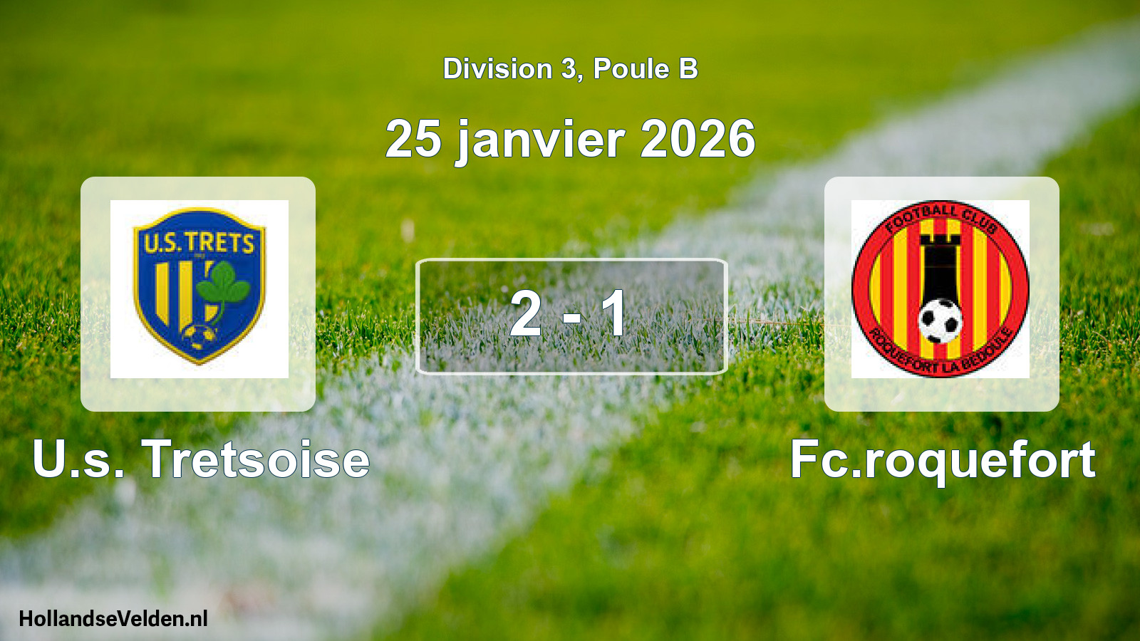 Total number of matches played: U.s. Tretsoise - Fc.roquefort 2 - 1 (25 January 2026)