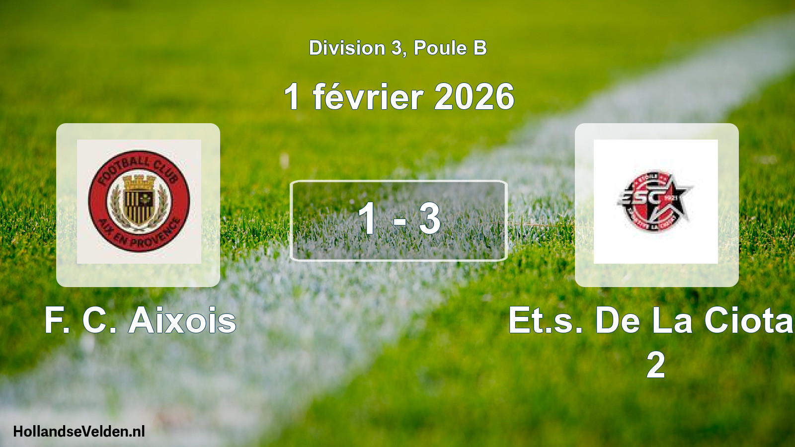 Total number of matches played: F. C. Aixois - Et.s. De La Ciotat 2 1 - 3 (1 February 2026)