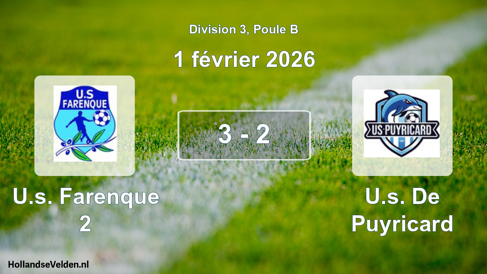 Match joué: U.s. Farenque 2 - U.s. De Puyricard 3 - 2 (1 février 2026)
