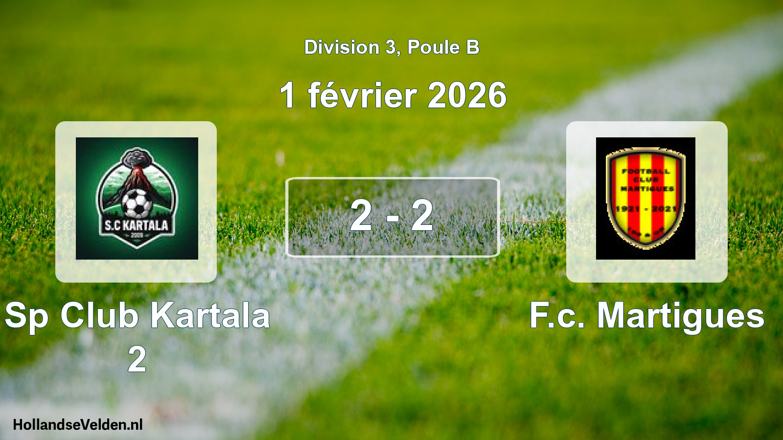 Match joué: Sp Club Kartala 2 - F.c. Martigues 2 - 2 (1 février 2026)