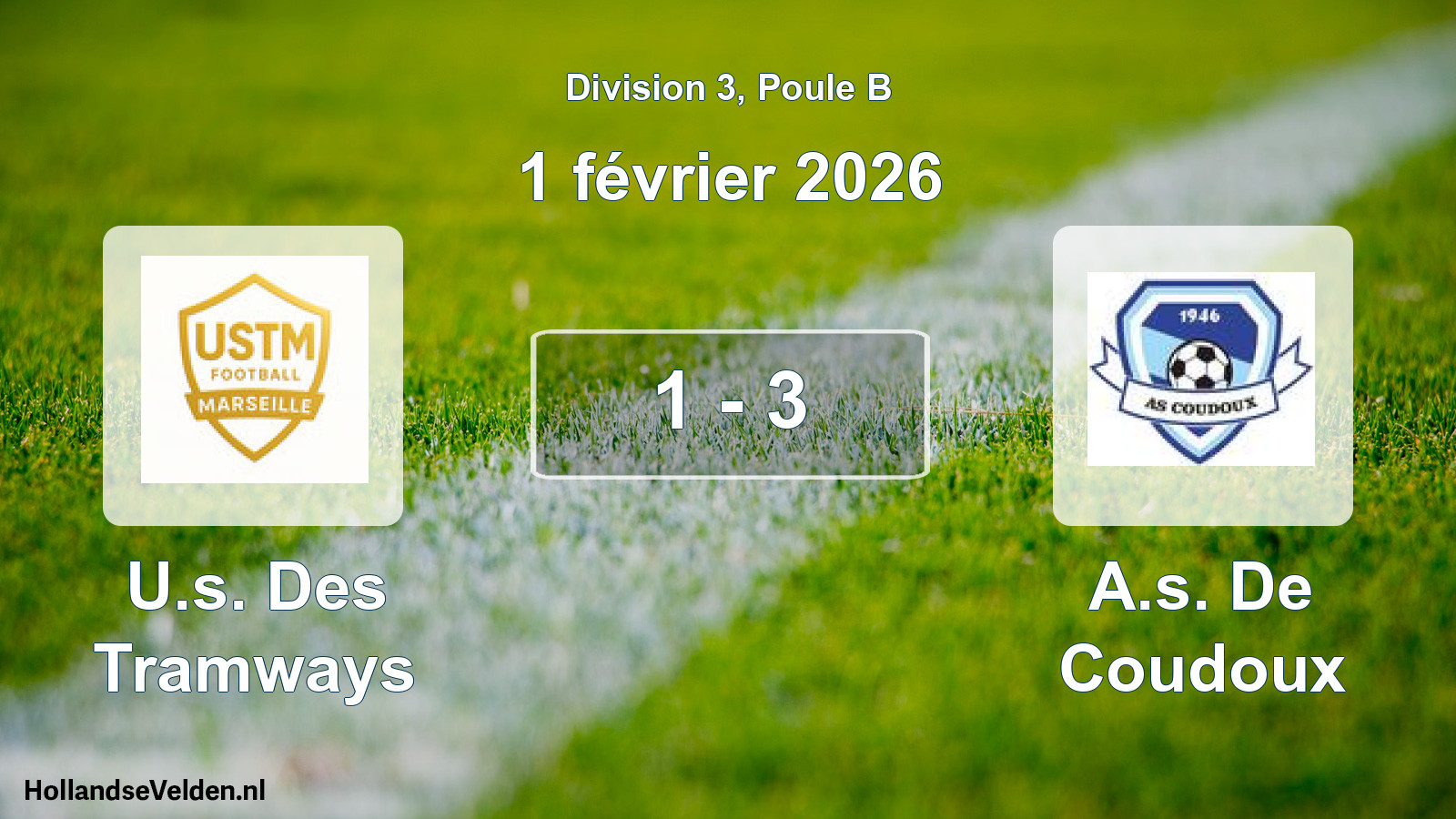 Total number of matches played: U.s. Des Tramways - A.s. De Coudoux 1 - 3 (1 February 2026)
