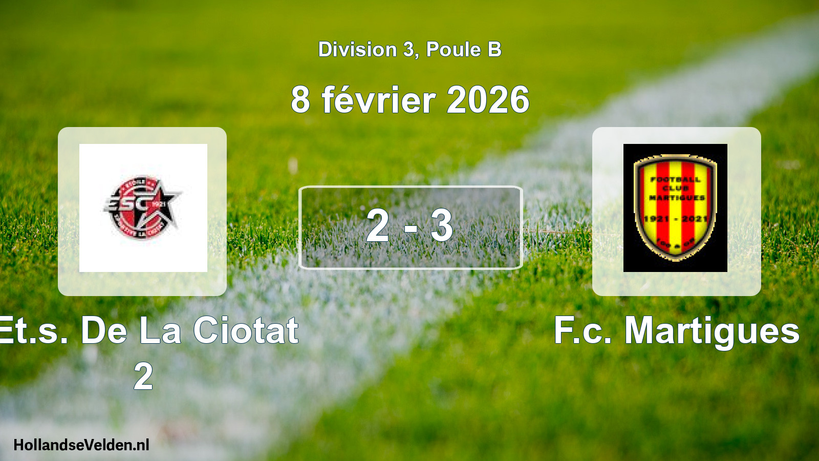 Total number of matches played: Et.s. De La Ciotat 2 - F.c. Martigues 2 - 3 (8 February 2026)