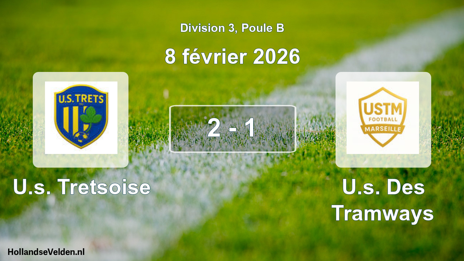 Gespeelde wedstrijd: U.s. Tretsoise - U.s. Des Tramways 2 - 1 (8 februari 2026)