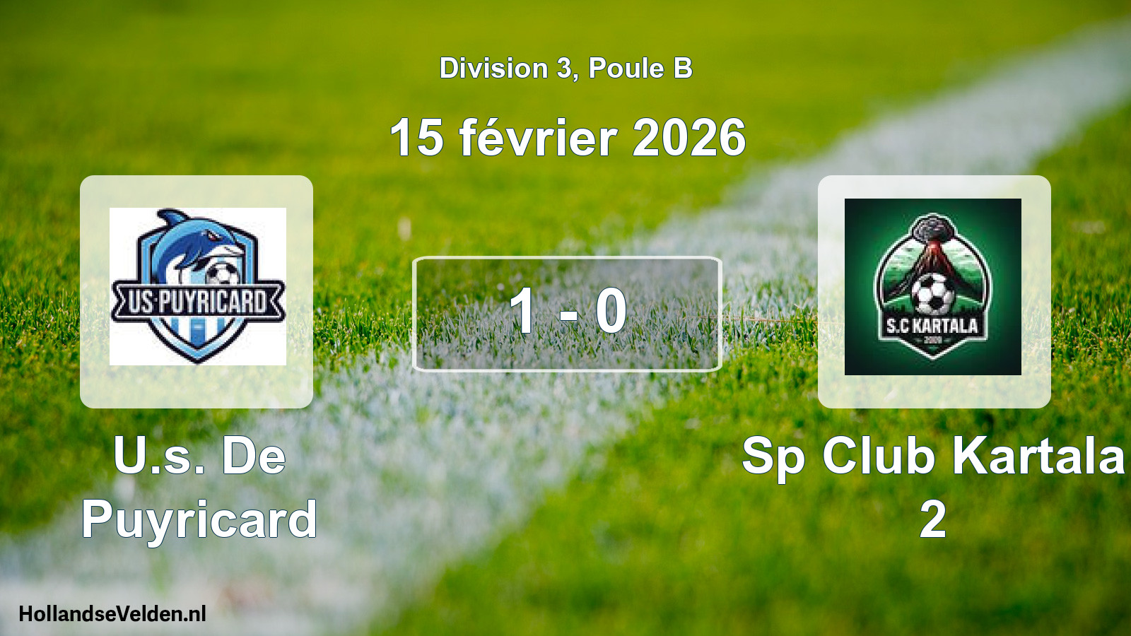 Total number of matches played: U.s. De Puyricard - Sp Club Kartala 2 1 - 0 (15 February 2026)