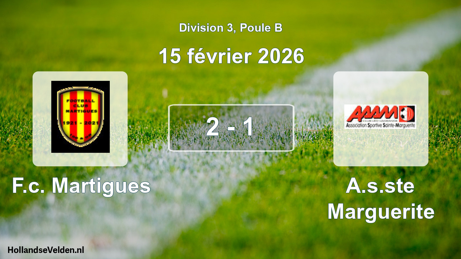 Total number of matches played: F.c. Martigues - A.s.ste Marguerite 2 - 1 (15 February 2026)