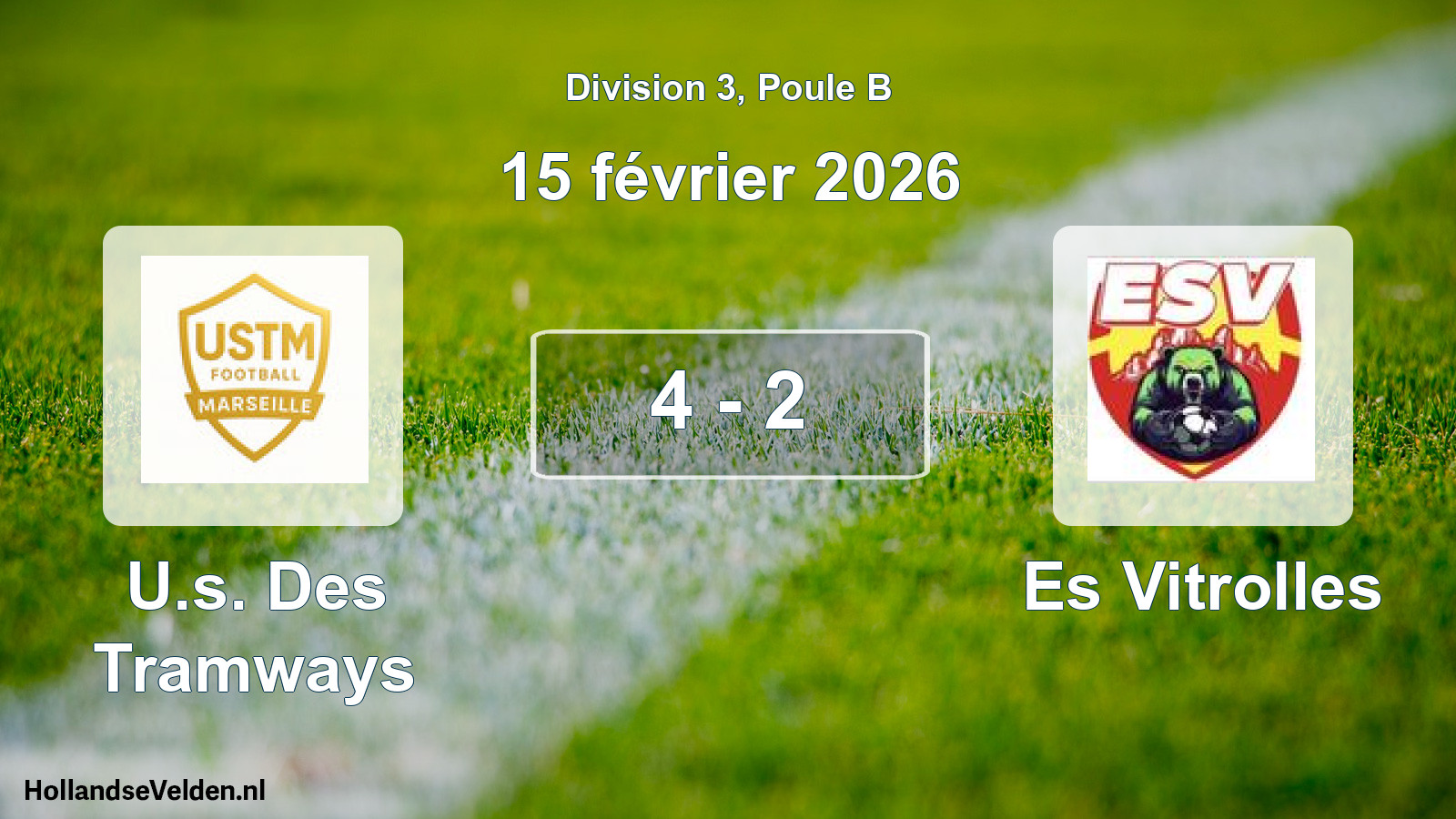 Match joué: U.s. Des Tramways - Es Vitrolles 4 - 2 (15 février 2026)
