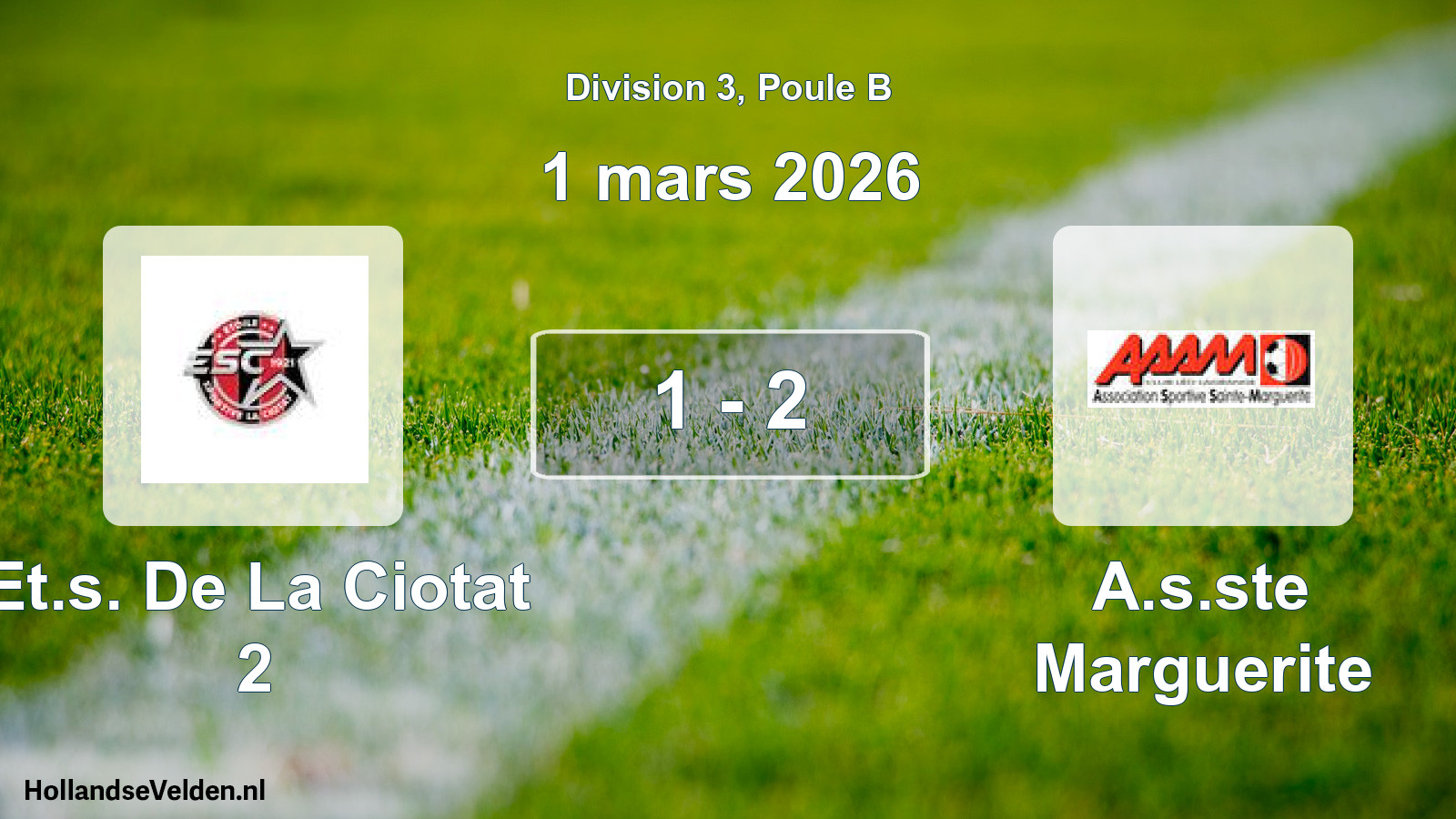 Match joué: Et.s. De La Ciotat 2 - A.s.ste Marguerite 1 - 2 (1 mars 2026)