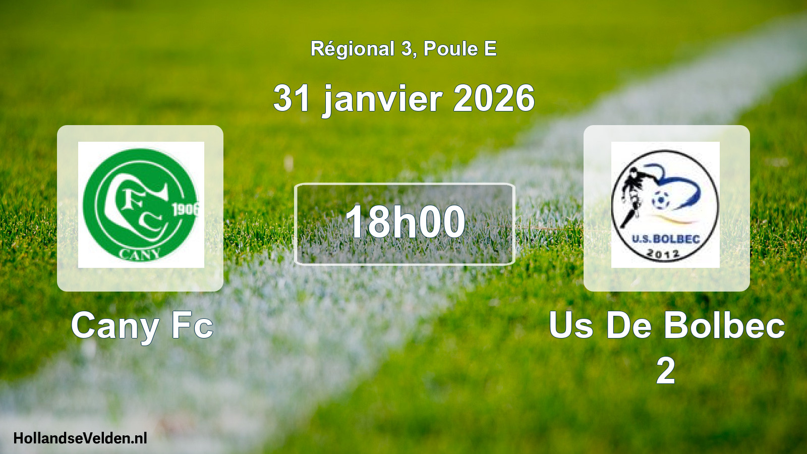 Geplande wedstrijd: Cany Fc - Us De Bolbec 2 (31 januari 2026)