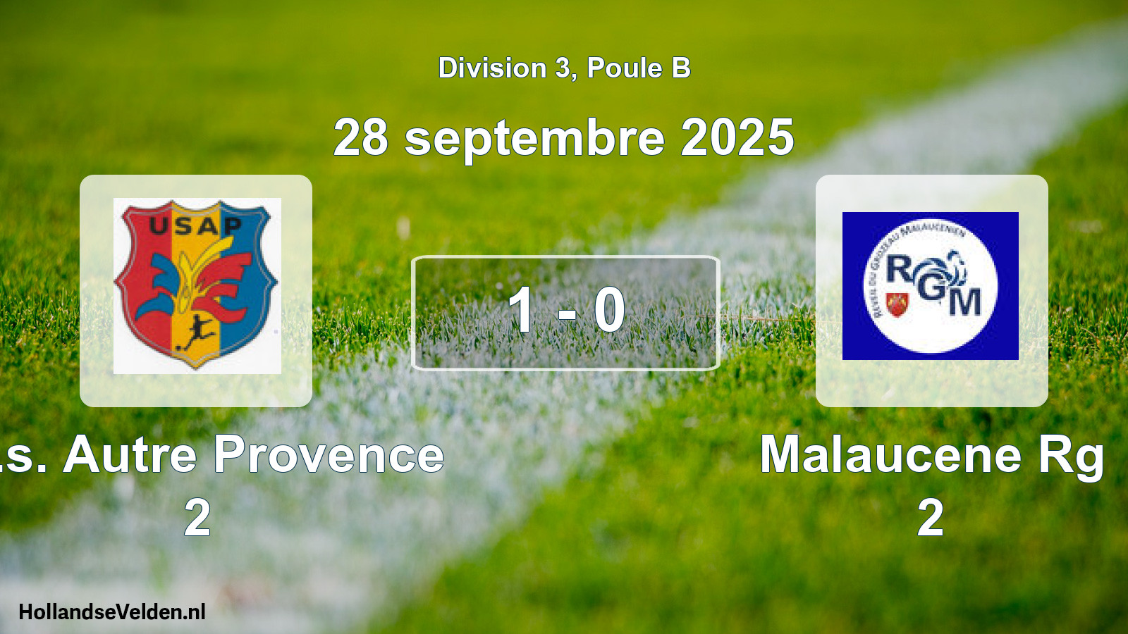 Total number of matches played: U.s. Autre Provence 2 - Malaucene Rg 2 1 - 0 (28 September 2025)
