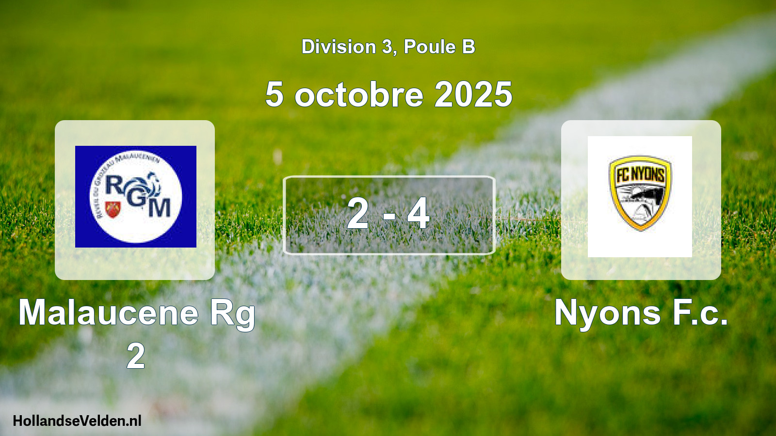 Gespeelde wedstrijd: Malaucene Rg 2 - Nyons F.c. 2 - 4 (5 oktober 2025)