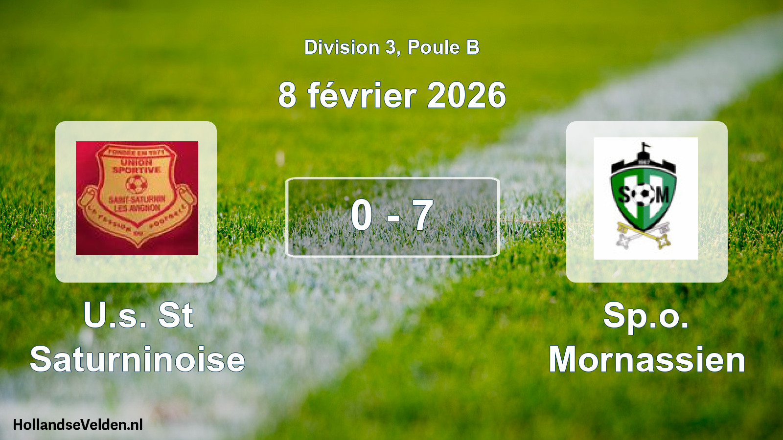 Match joué: U.s. St Saturninoise - Sp.o. Mornassien 0 - 7 (8 février 2026)
