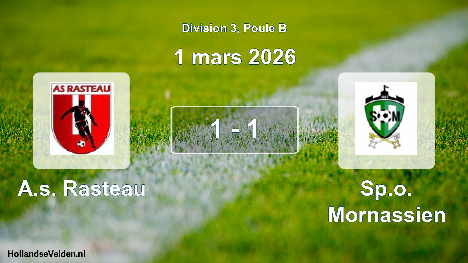 Match joué: A.s. Rasteau - Sp.o. Mornassien 1 - 1 (1 mars 2026)