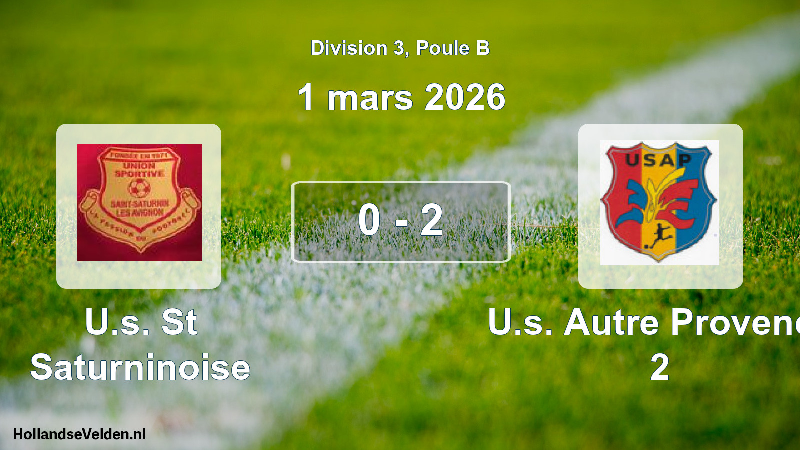 Total number of matches played: U.s. St Saturninoise - U.s. Autre Provence 2 0 - 2 (1 March 2026)