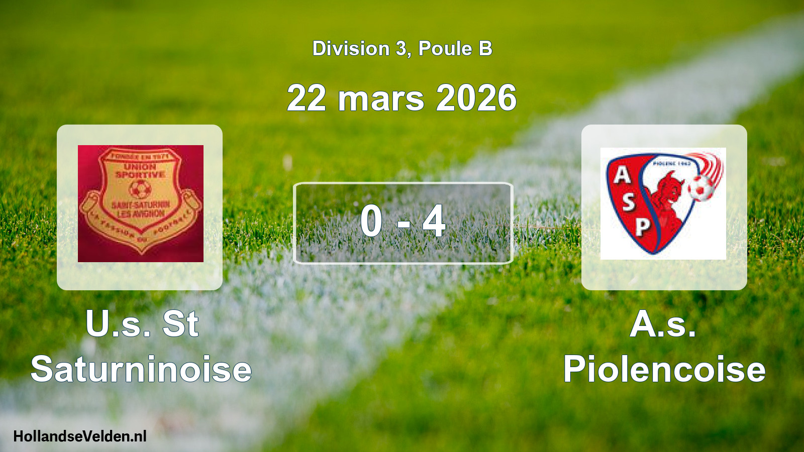 Total number of matches played: U.s. St Saturninoise - A.s. Piolencoise 0 - 4 (22 March 2026)