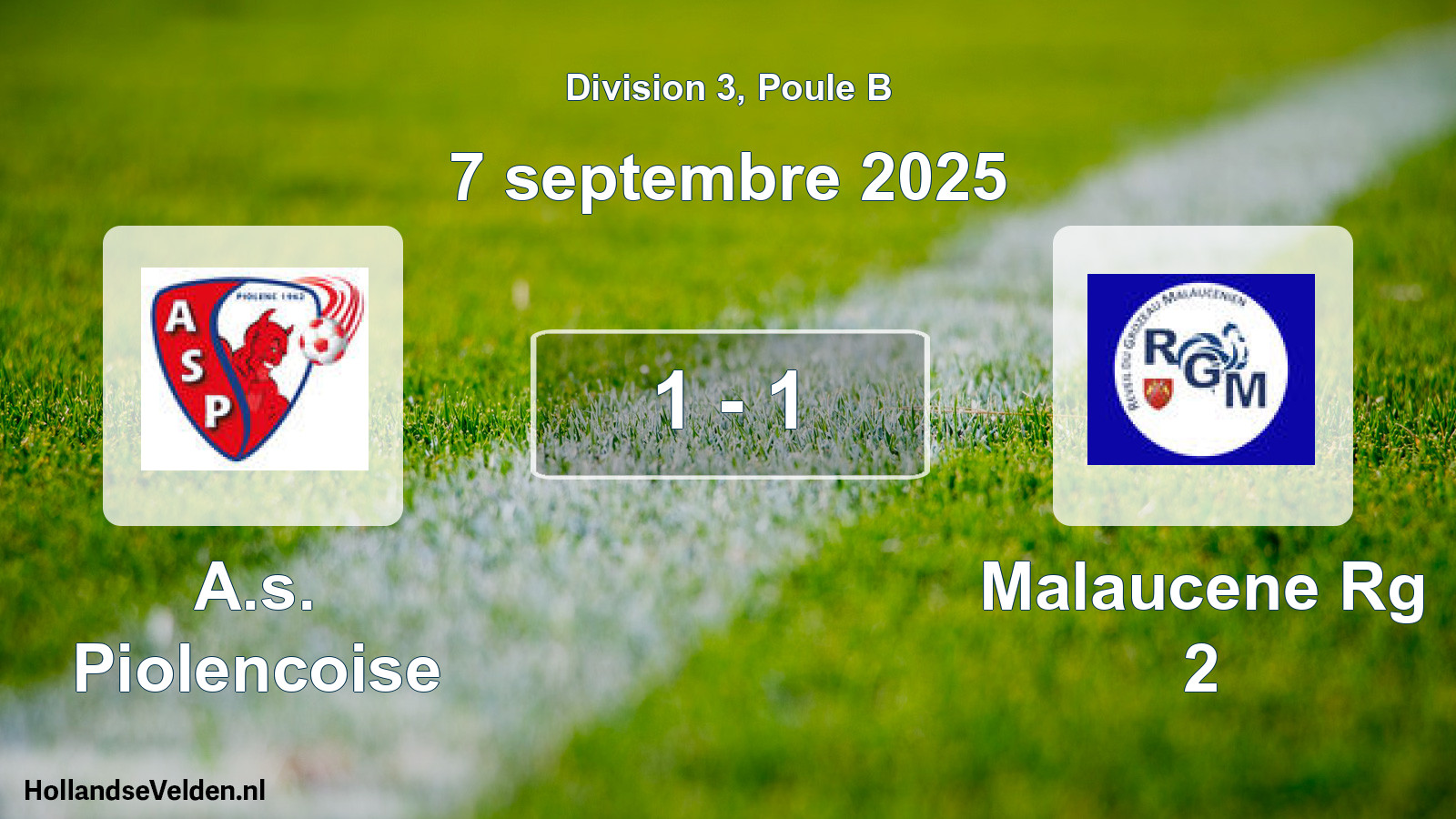 Total number of matches played: A.s. Piolencoise - Malaucene Rg 2 1 - 1 (7 September 2025)